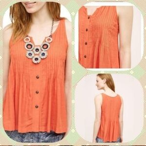 Anthropologie Maeve Pleated Tank Top Size 0